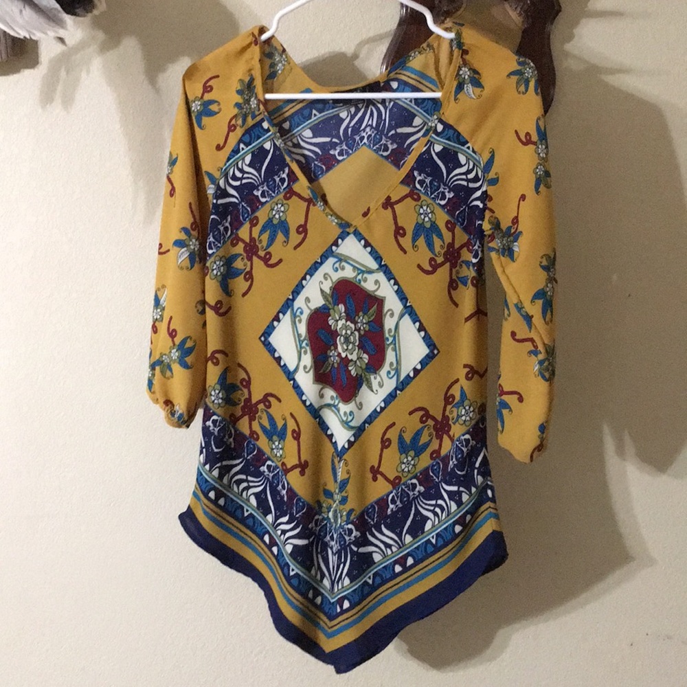 Small flowy multicolored dressy blouse size small